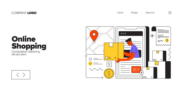 采购产品网上购物着陆页的概念，网站横幅，网上广告，广告和营销材料图片下载
