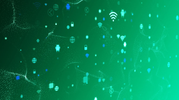 带有粒子的数字网络空间和数字数据网络连接。高速连接与数据分析技术数字抽象背景概念图片下载