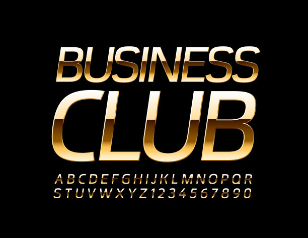 矢量溢价旗帜商务俱乐部与精英字母和数字图片下载