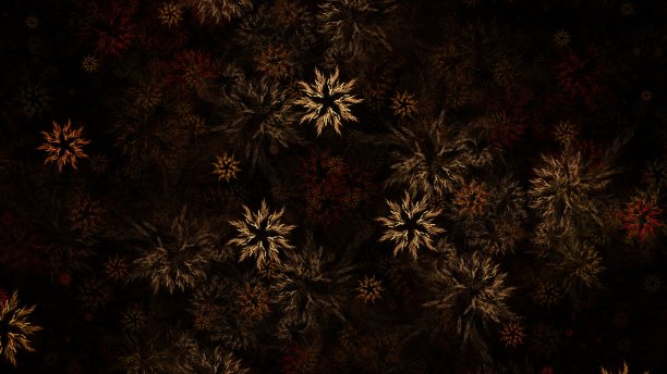 鲜艳的花和植物。抽象美丽的植物，装饰元素和背景设计。三维渲染图片下载