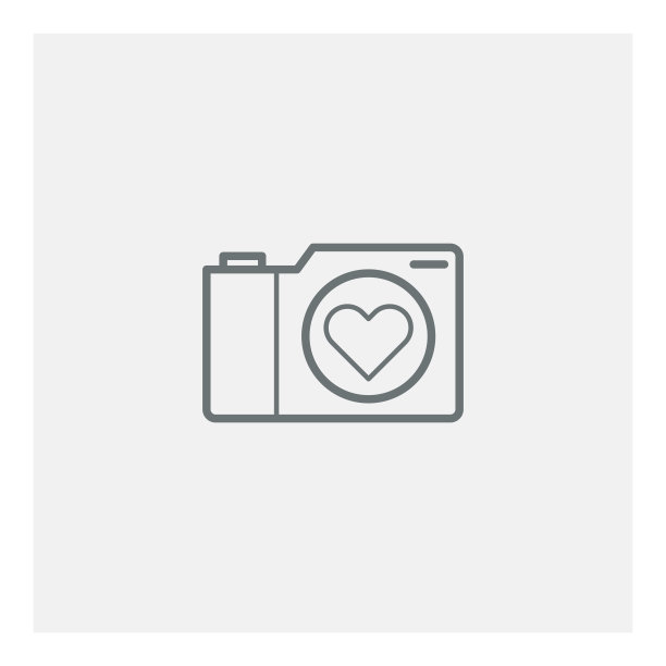 带心形符号的相机矢量图标图片下载