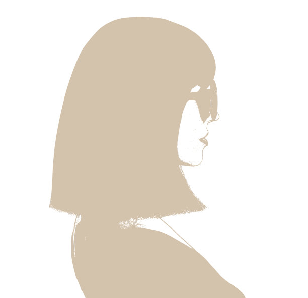 一个聪明，时尚的女人的剪影肖像图片下载