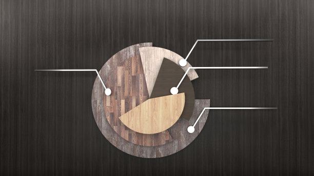 业务图与木制纹理和金属指针。图片下载