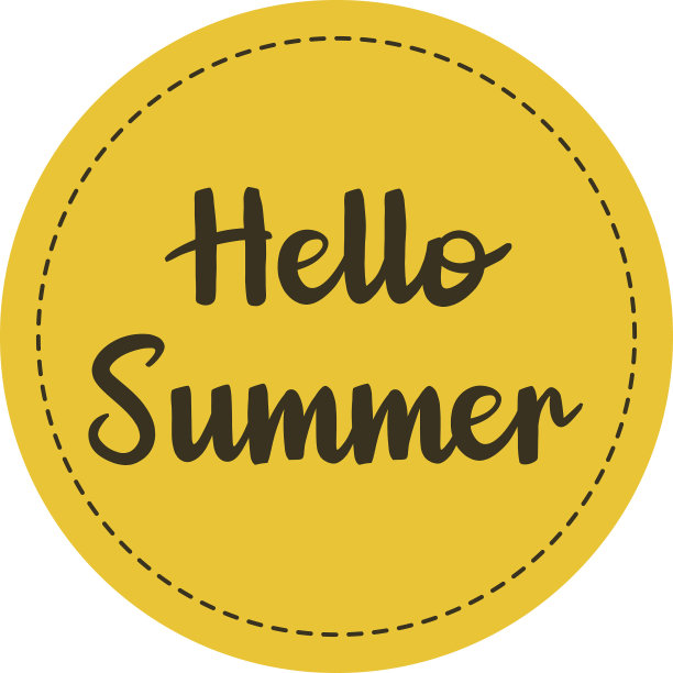 Hello Summer贴纸设计图片下载