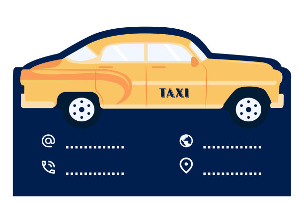 名片模板复古出租车图片下载