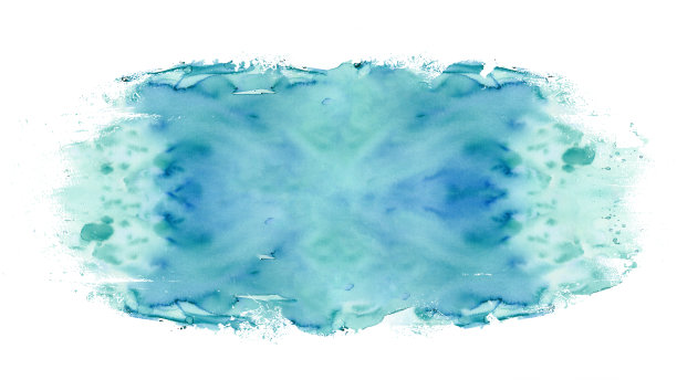 蓝色彩色抽象水彩喷溅笔刷纹理插图艺术纸-创意艺术水彩画，孤立在白色背景，帆布设计，手绘图片下载