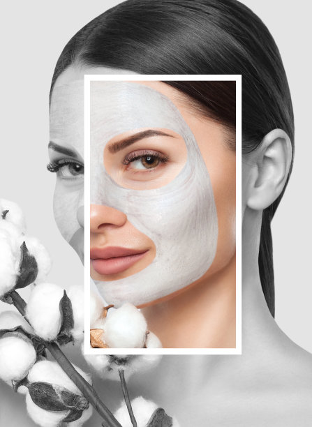 一位美女在脸上做了一个抗皱面膜。在美容院做水疗和面部护理。图片下载