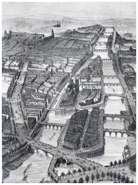 Panorama of Paris with Île Saint-Louis and Boulevard Saint Germain 1874图片下载