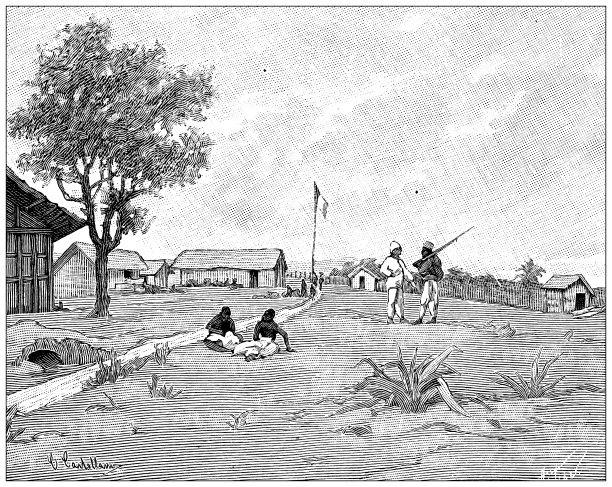 古画:法国代表团在非洲探险，金比迪图片下载