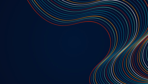 简单的彩色抽象复古设计在80年代的风格与复古的彩色线条矢量插图。图片下载