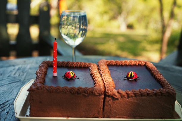 生日蛋糕和一杯酒图片下载