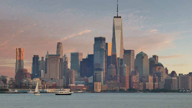 日落时分的曼哈顿下城图片下载