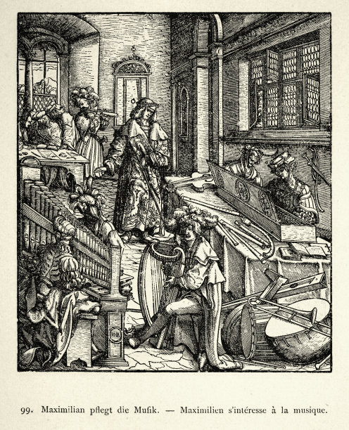 魏夫斯库尼，马克西米利安一世神圣罗马皇帝培养音乐，管风琴，竖琴，历史，15世纪图片下载