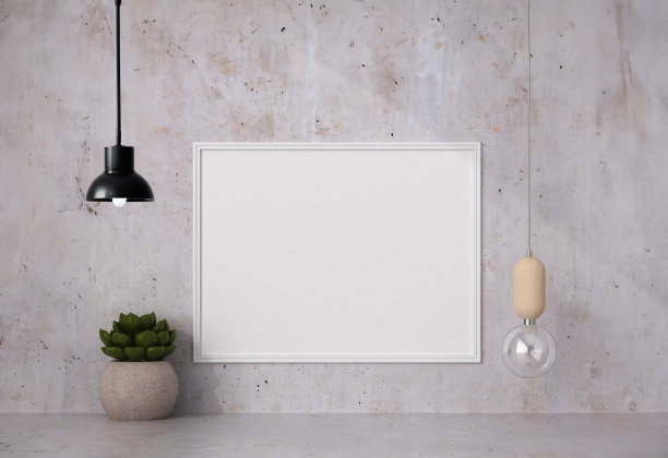 框架3D室内插画，墙面设计现代，空白空间创意，3D背景图片下载