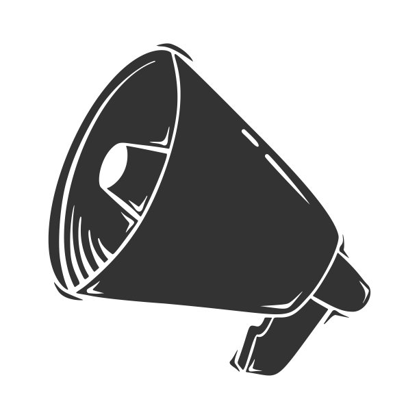 手绘矢量扩音器，孤立在白色背景。图片下载