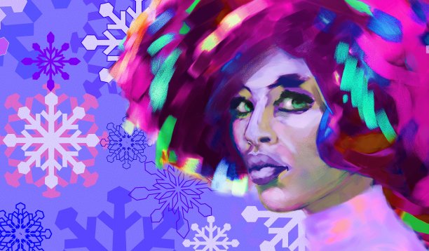 印象主义风格的黑皮肤女人的肖像图片下载