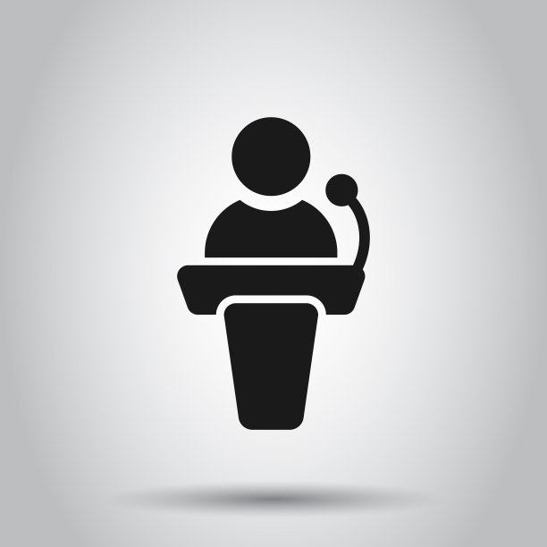 公众演讲偶像在平风格的讲台图片下载