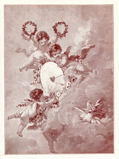 爱神之神阿摩在云中与弓箭相爱1892年图片下载