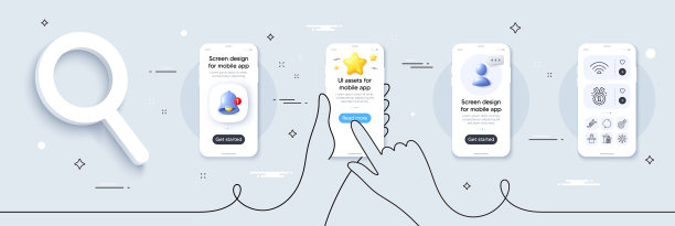 自动扶梯wifi和全旋转线路图标包图片下载