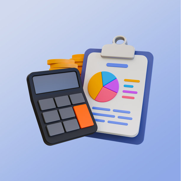 3d最小数据分析。业务规划业务可视化。统计分析。带有剪贴板和一堆硬币的计算器。3 d演示。图片下载