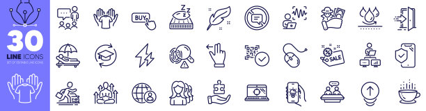 日光浴床汽车租赁和销售线图标包图片下载