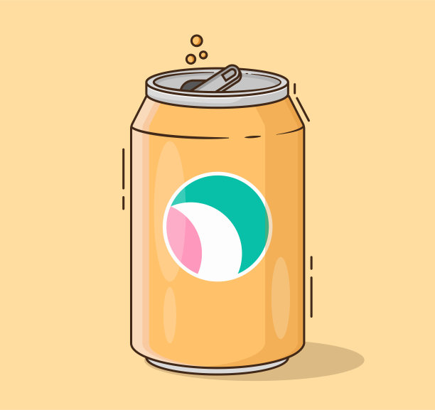 带气泡的汽水罐。图片下载