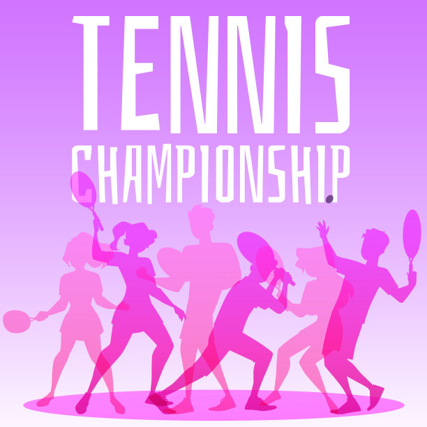 网球锦标赛横幅或海报矢量插图上的渐变背景。图片下载