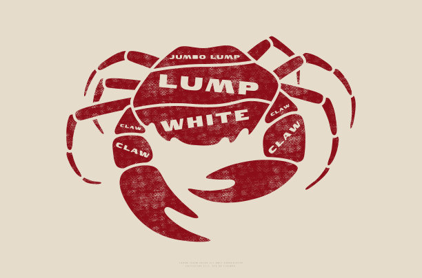 股票矢量蟹切割图在平面风格图片下载