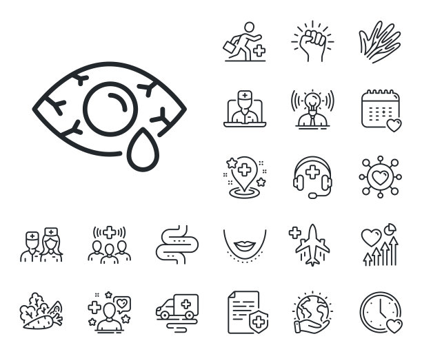 结膜炎眼线图标眼科医生门诊标志图片下载