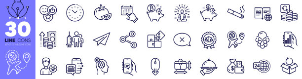 分享餐厅食物和改变钱线图标图片下载