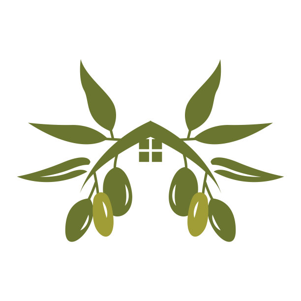 橄榄标志设计，橄榄油树矢量，简单的插图模板图片下载