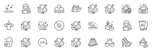 图标包装为护肤霜和芳香蜡烛图片下载