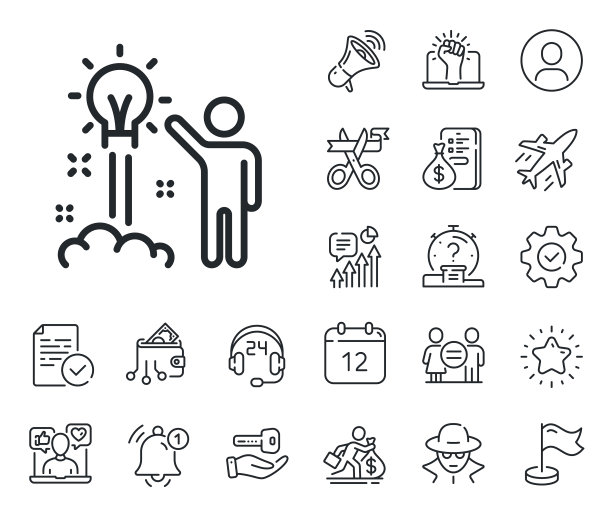 创意线图标人启动启动标志图片下载