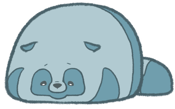 一只躺着的浣熊的插图图片下载