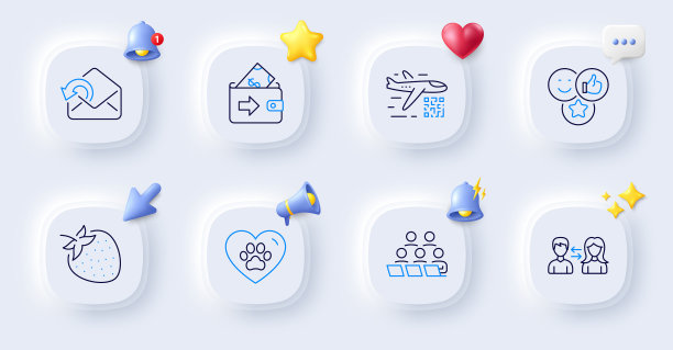 Qr码喜欢和宠物护理线图标的网络图片下载