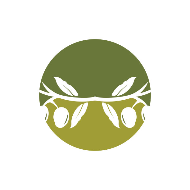 橄榄标志设计，橄榄油树矢量，简单的插图模板图片下载