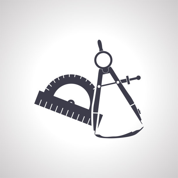 指南针和量角器。几何图形图标。教育的标志图片下载