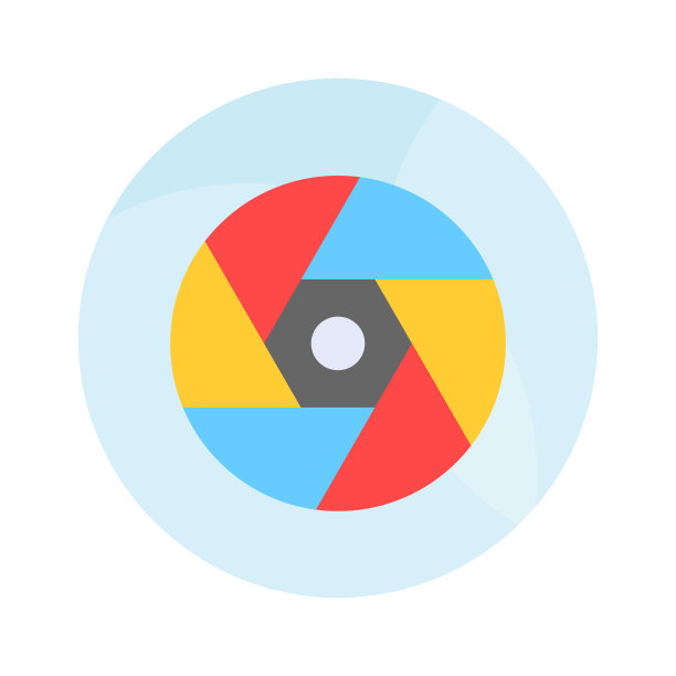 一个惊人的相机快门图标在现代风格，优质矢量图片下载