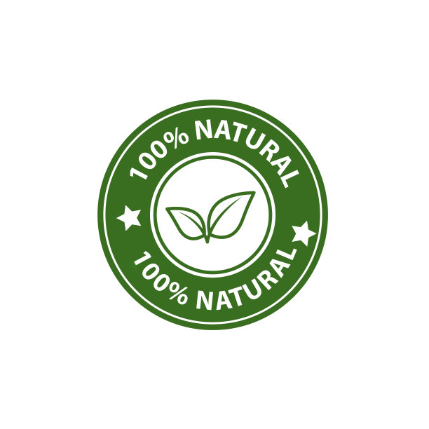 100%有机产品。天然产品，只有天然成分印章，有机产品的标志图片下载