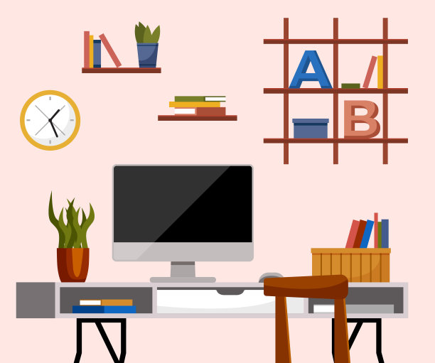 家庭办公室。居家办公房间是创造力和生产力的庇护所，旨在提高工作空间图片下载