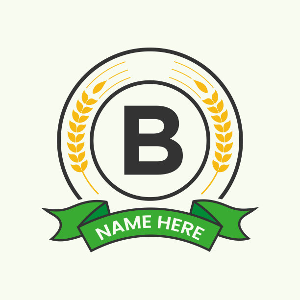 字母B概念上的农业标志。农业农业标识面包店，面包，蛋糕，咖啡馆，糕点的身份图片下载