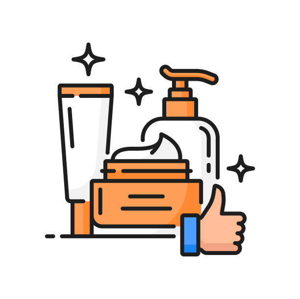 面部和手部护肤产品系列图标图片下载