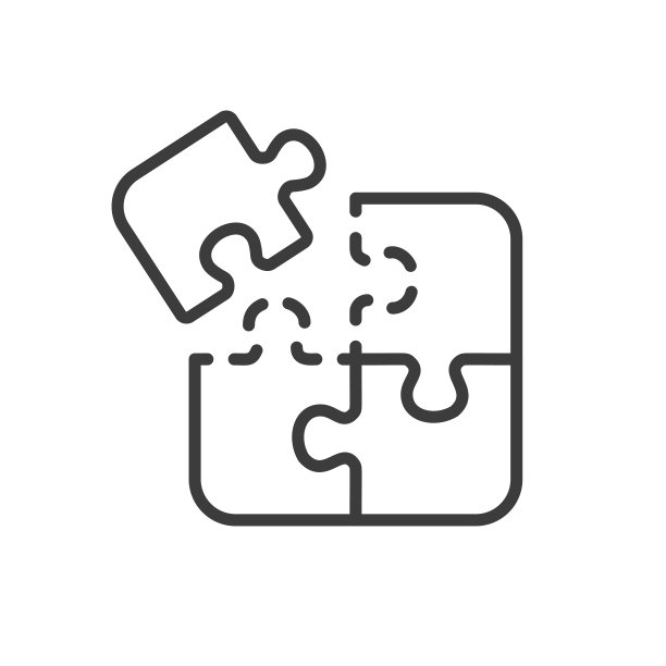 拼图图标矢量图，白色背景，可编辑笔触图片下载