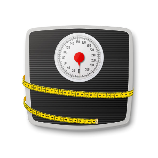 矢量3d现实浴室尺度与测量黄色胶带。浴室体重秤特写孤立。经典复古浴室地板规模设计模板。瘦身的概念，减肥图片下载