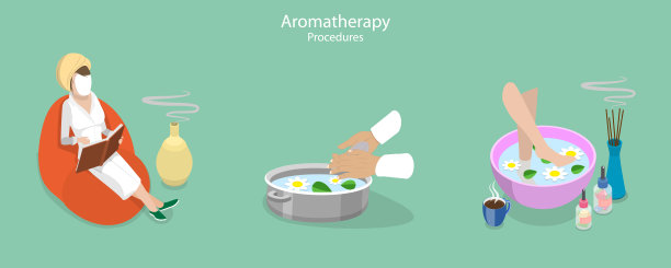 芳香疗法程序的三维等距平面矢量概念说明图片下载