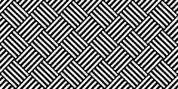 对角线篮编织黑白无缝花纹图片下载