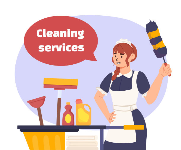 清洁服务矢量概念图片下载