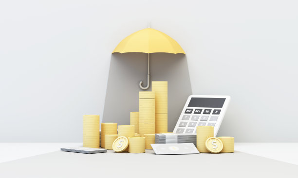 形象设计，3d渲染，保险广告使用的概念背景。金融流动性，通货膨胀和税收图片下载