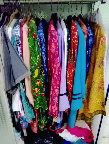 衣橱里有各种各样的衣服。图片下载