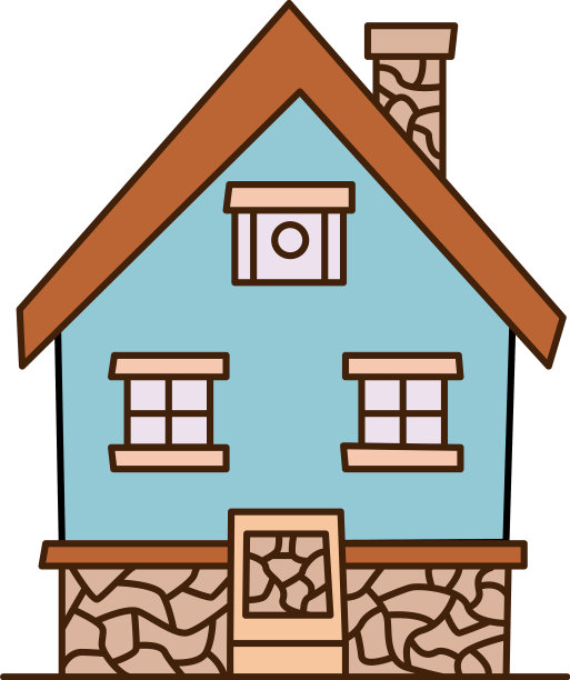 三维现实的房子孤立在白色背景图片下载